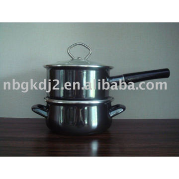 2 PCS Enamelware Cookware Set With Mirror Face